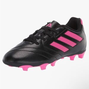 Adidas Kids Black and Pink Soccer Shoes